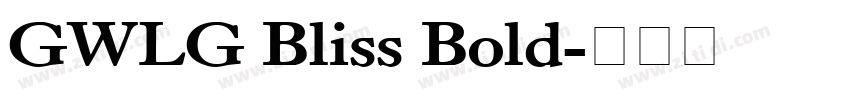 GWLG Bliss Bold字体转换